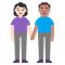 Woman and Man Holding Hands- Light Skin Tone- Medium Skin Tone emoji on Microsoft